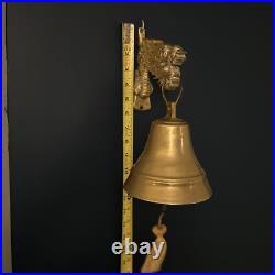 Antique Ornate Brass Dragon Head Monastery Bell