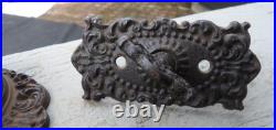 Antique Ornate Eastlake Victorian Thumb Turn Brass Doorbell and Ringer