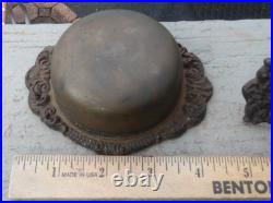 Antique Ornate Eastlake Victorian Thumb Turn Brass Doorbell and Ringer
