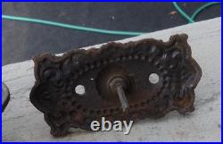 Antique Ornate Eastlake Victorian Thumb Turn Brass Doorbell and Ringer