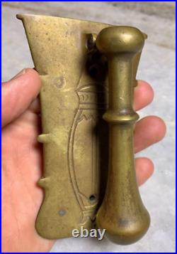 Antique Ornate Etched Victorian Solid Brass Door Knocker Knock Bell Tap Tapper