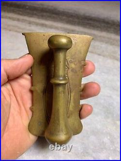 Antique Ornate Etched Victorian Solid Brass Door Knocker Knock Bell Tap Tapper