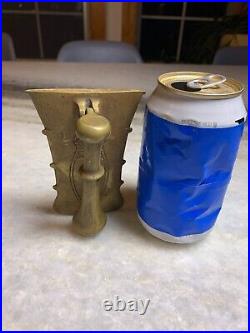 Antique Ornate Etched Victorian Solid Brass Door Knocker Knock Bell Tap Tapper