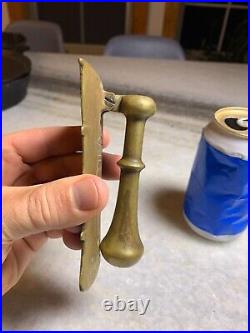 Antique Ornate Etched Victorian Solid Brass Door Knocker Knock Bell Tap Tapper