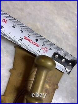Antique Ornate Etched Victorian Solid Brass Door Knocker Knock Bell Tap Tapper