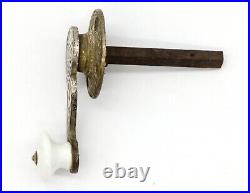 Antique Ornate Nickel Over Brass Bell Lever