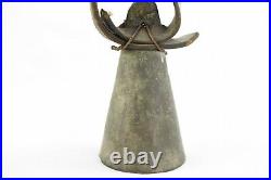 Antique Ottoman Brass Ring Bell Cow Sheep Goat with leather strap Primitive Old