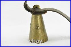 Antique Ottoman Brass Ring Bell Cow Sheep Goat with leather strap Primitive Old