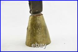 Antique Ottoman Brass Ring Bell Cow Sheep Goat with leather strap Primitive Old