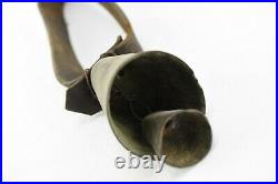 Antique Ottoman Brass Ring Bell Cow Sheep Goat with leather strap Primitive Old