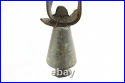 Antique Ottoman Brass Ring Bell Cow Sheep Goat with leather strap Primitive Old