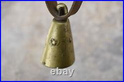 Antique Ottoman Brass Ring Bell Cow Sheep Goat with leather strap Primitive Old