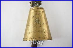 Antique Ottoman XL Brass Ring Bell Cow Sheep Goat with canvas strap Primitive Old