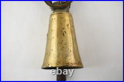 Antique Ottoman XL Brass Ring Bell Cow Sheep Goat with canvas strap Primitive Old