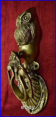 Antique Owl Shape Decorative Door Knocker Animal Theme Gate Bell Brass Dec VR488