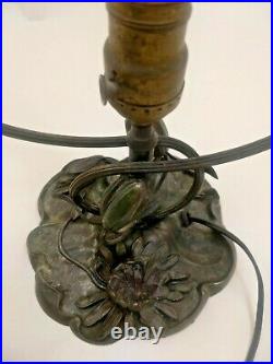 Antique PAIRPOINT LAMP 3056 TULIP Daisy FLOWER Floral DESK Table BRASS Metal HTF