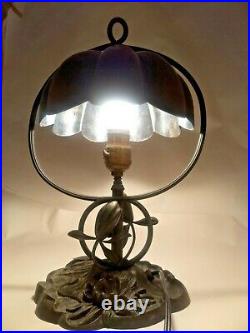 Antique PAIRPOINT LAMP 3056 TULIP Daisy FLOWER Floral DESK Table BRASS Metal HTF