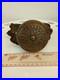 Antique Pat. 1899 Cast Iron Hand Crank Door Bell with Brass Plate WORKS