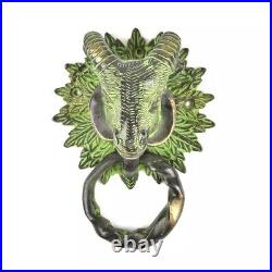 Antique Patina Look Brass Herngee Sheep Head Door Knocker Door Bell Home Decor
