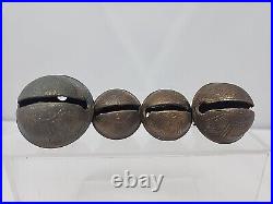 Antique Petal Style Brass Sleigh Jingle Bells withNumber Design Set of 14
