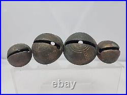 Antique Petal Style Brass Sleigh Jingle Bells withNumber Design Set of 14
