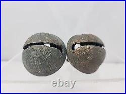 Antique Petal Style Brass Sleigh Jingle Bells withNumber Design Set of 14