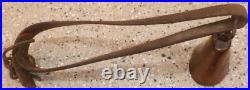 Antique Primitive Brass Cow Goat Bell Leather Strap Belt Collar Angel Bell