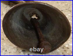 Antique Primitive Brass Cow Goat Bell Leather Strap Belt Collar Angel Bell