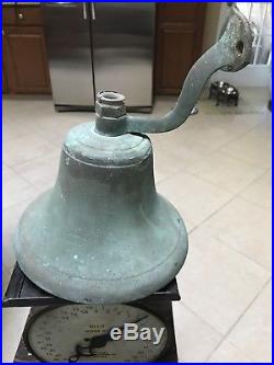 Antique Rare Collectible Brass Bronze Nautical Ships Bell 8 Wide 7 1/2 Pounds