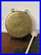 Antique Round Brass Dinner Bell Gong & 5.5 Diameter Wood Mallet 11.5