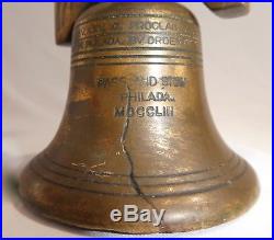 Antique SOLID BRASS LIBERTY BELL Lighter. Replica wEngraved Words. Works Well. 1826
