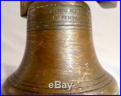 Antique SOLID BRASS LIBERTY BELL Lighter. Replica wEngraved Words. Works Well. 1826