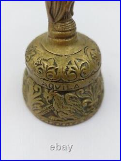 Antique Sanctuary Solid Brass Bell Virgin Mary withmultiple Animal Designs MINT