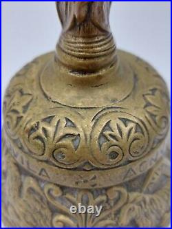 Antique Sanctuary Solid Brass Bell Virgin Mary withmultiple Animal Designs MINT