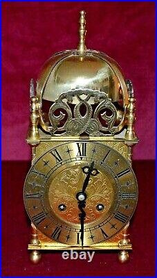 Antique Schatz Brass Large Lantern Clock Bell Chiming Working