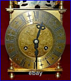 Antique Schatz Brass Large Lantern Clock Bell Chiming Working