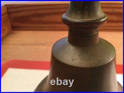 Antique School Brass Hand Held Wood Handle 7 Tall