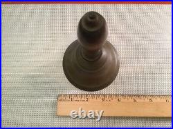 Antique School Brass Hand Held Wood Handle 7 Tall