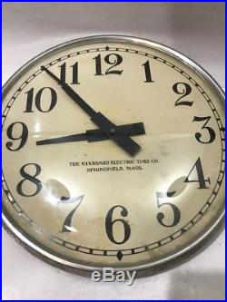Antique School Clock Cast Iron Brass Bell Standard Electric Time Company
