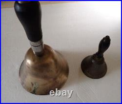 Antique School Hand Bells / Lot Of 2