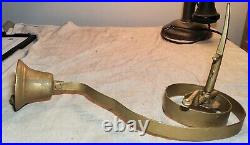 Antique Servant/store Door Bell With Brass Bell & Cast Iron & Steel Holder
