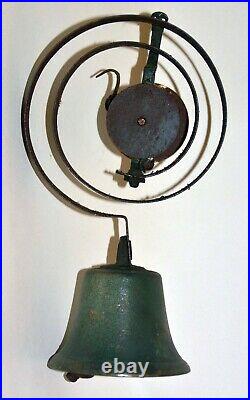 Antique Servants Bell Complete with Spring and Mounting Plate Nice Ring