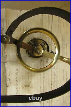 Antique Servants / Butler / Maids Mechanical Brass Door Bell diameter ref 1