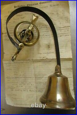 Antique Servants / Butler / Maids Mechanical Brass Door Bell diameter ref 4