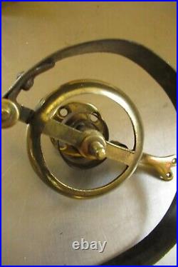 Antique Servants / Butler / Maids Mechanical Brass Door Bell diameter ref 4