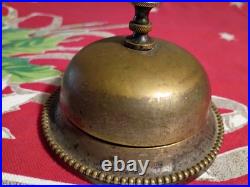Antique Service Bell 1887 Subtly Ornate Table Desk Dinner Twist Mech. Beaded