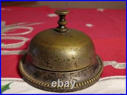 Antique Service Bell 1887 Subtly Ornate Table Desk Dinner Twist Mech. Beaded
