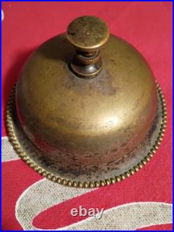 Antique Service Bell 1887 Subtly Ornate Table Desk Dinner Twist Mech. Beaded
