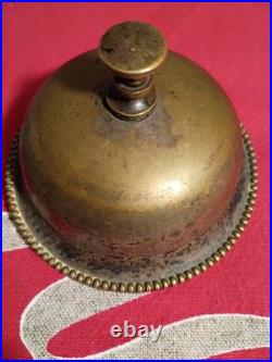 Antique Service Bell 1887 Subtly Ornate Table Desk Dinner Twist Mech. Beaded