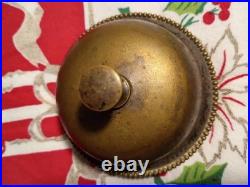 Antique Service Bell 1887 Subtly Ornate Table Desk Dinner Twist Mech. Beaded